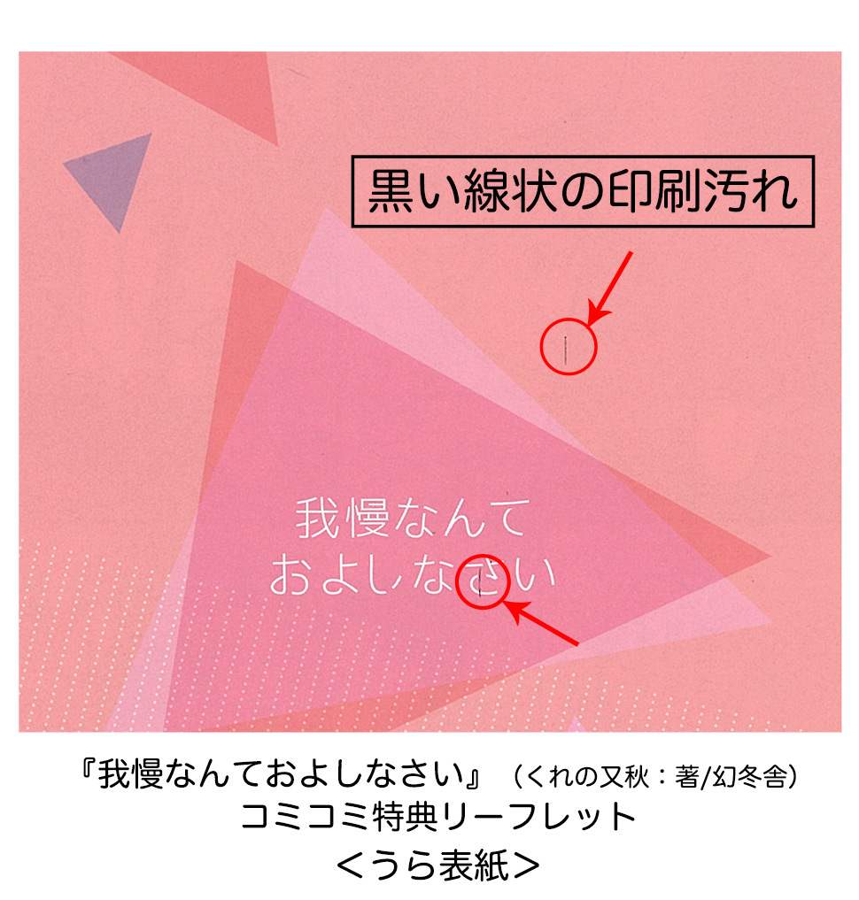 裏表紙、縦線のローラー痕が2本あります。