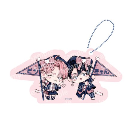 アクリルブロックチャーム　PINK/NAVY TRAD. CLUB ver.　ピンクにきゅんしていいですか