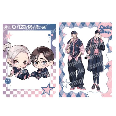 クリアファイルセット　PINK/NAVY TRAD. CLUB ver.　愛の刺青