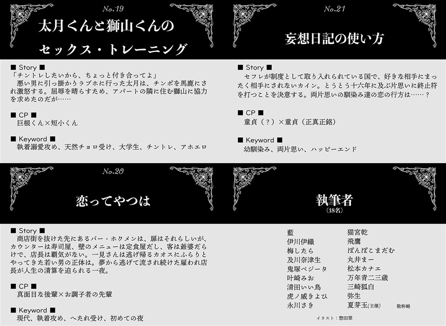 【小説】私はだぁれ？　Who am I?　覆面ＢＬ小説アンソロジー【特典付】