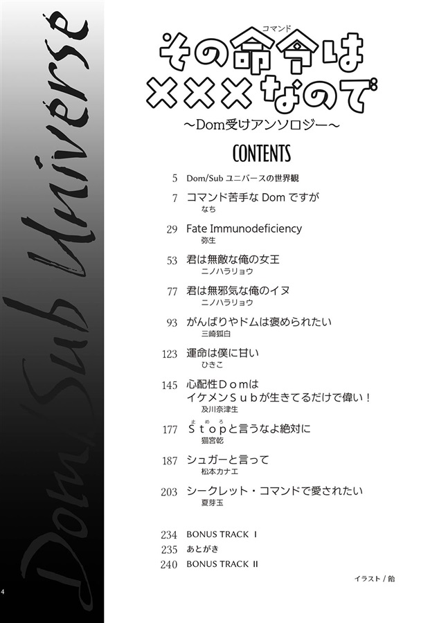 【小説】その命令《コマンド》は×××なので~Dom受けアンソロジー~